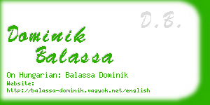 dominik balassa business card